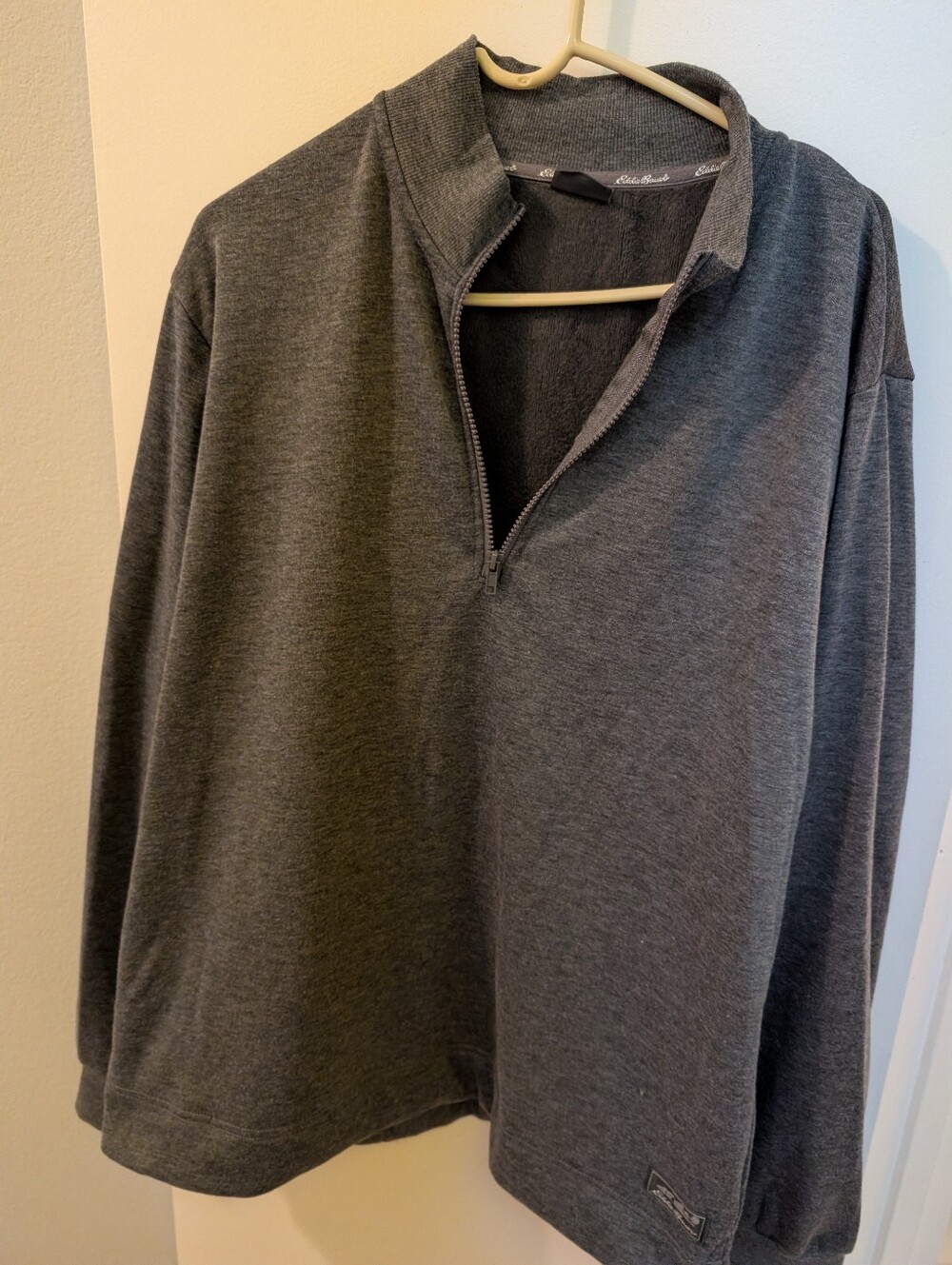 Eddie Bauer Men's Zip-Up Pullover Sweater - Charcoal XL